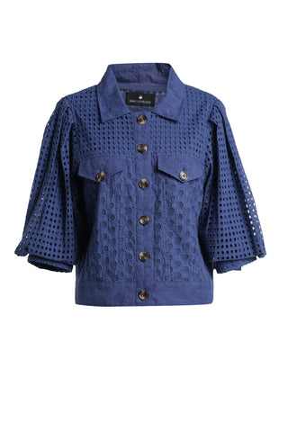 Emily Lovelock Broderie Anglaise Jacket Blue Judy - MMJs Fashion