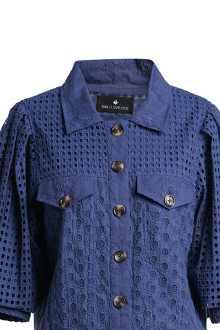 Emily Lovelock Broderie Anglaise Jacket Blue Judy - MMJs Fashion