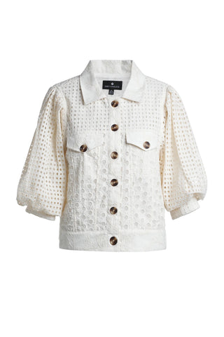 Emily Lovelock Broderie Anglaise Jacket Ivory Judy - MMJs Fashion
