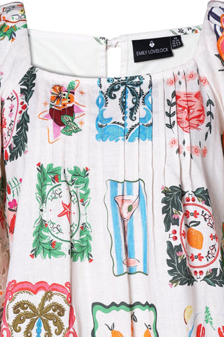 Emily Lovelock Print Blouse Ivory Rosie - MMJs Fashion