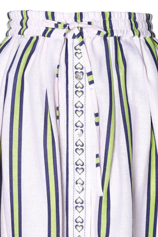 Emily Lovelock Print Midi Skirt White Blue Bernie - MMJs Fashion