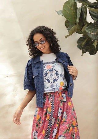 Emily Lovelock Print Top White Kate - MMJs Fashion