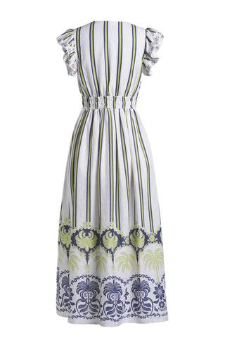 Emily Lovelock Striped Dress White Blue Madeline - MMJs Fashion