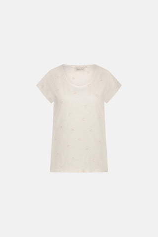 Fabienne Chapot Embroidered Flower T-Shirt Ivory Phil - MMJs Fashion