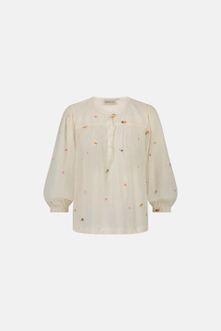 Fabienne Chapot Embroidered Top Ivory Bindi - MMJs Fashion
