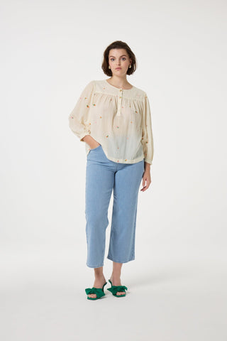 Fabienne Chapot Embroidered Top Ivory Bindi - MMJs Fashion