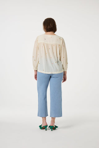 Fabienne Chapot Embroidered Top Ivory Bindi - MMJs Fashion