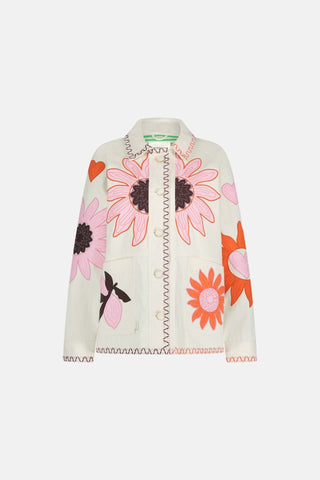 Fabienne Chapot Flower Embroidery Jacket Ivory Elody - MMJs Fashion