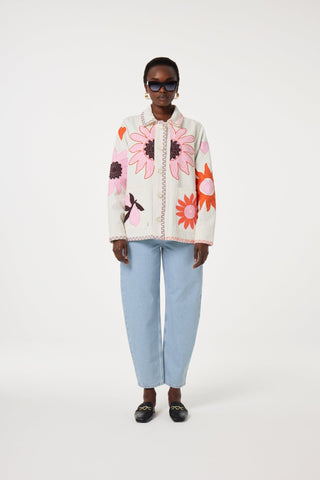 Fabienne Chapot Flower Embroidery Jacket Ivory Elody - MMJs Fashion