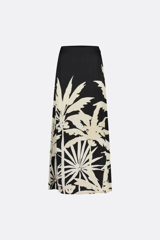 Fabienne Chapot Palm Print Skirt Black Ivory Laureen - MMJs Fashion