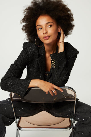 Fabienne Chapot Tweed Jacket Black Cher - MMJs Fashion