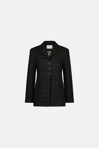 Fabienne Chapot Tweed Jacket Black Cher - MMJs Fashion