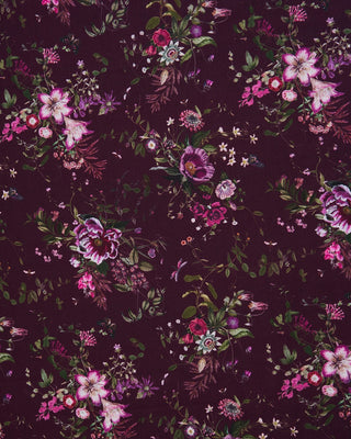 Fable England Floral Long Fringed Scarf Burgundy Eve