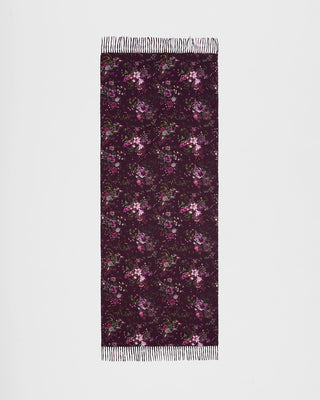 Fable England Floral Long Fringed Scarf Burgundy Eve