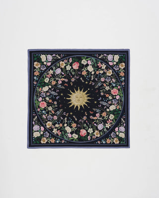 Fable England Narrative Square Scarf Navy Selene