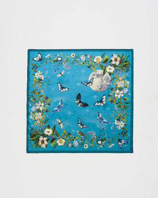 Fable England Midnight Garden Square Scarf Teal