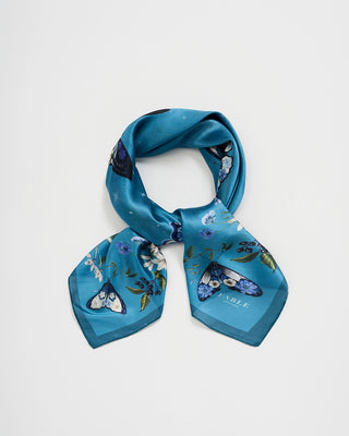 Fable England Midnight Garden Square Scarf Teal