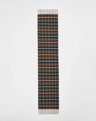 Fable England Woodland Scene & Check Rectangle Scarf Khaki