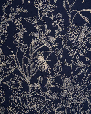 Fable England Midnight Garden Long jacquard Scarf Navy