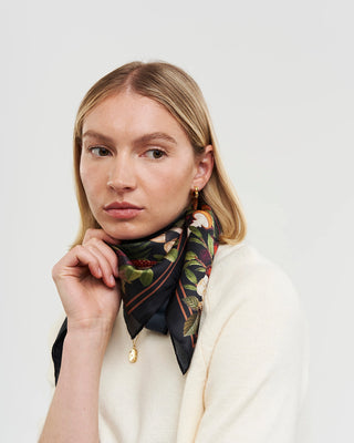 Fable England Mushroom Square Scarf Black Orla