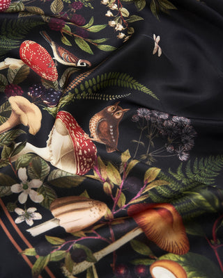 Fable England Mushroom Square Scarf Black Orla