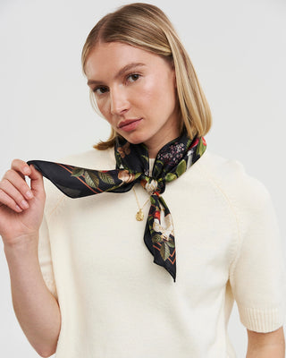 Fable England Mushroom Square Scarf Black Orla