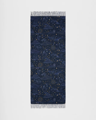 Fable England Zodiac Long Fringed Scarf Navy