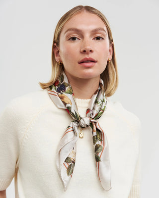 Fable England Mushroom Square Scarf Ivory Orla