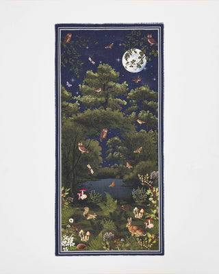 Fable England Woodland Meadow Rectangle Scarf Navy