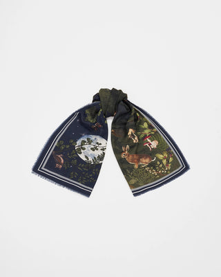 Fable England Woodland Meadow Rectangle Scarf Navy