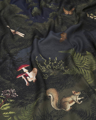 Fable England Woodland Meadow Rectangle Scarf Navy