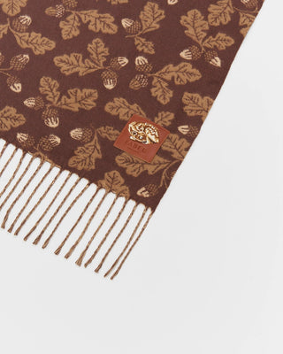 Fable England Acorn Jacquard Scarf Brown Beige - MMJs Fashion
