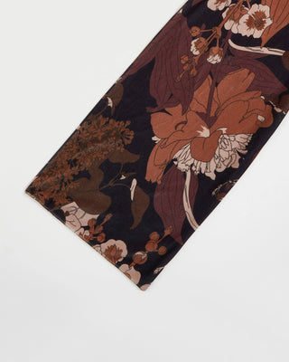 Fable England Deco Blooms Velvet Scarf Brown Black - MMJs Fashion