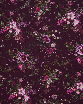 Fable England Floral Long Fringed Scarf Burgundy Eve - MMJs Fashion