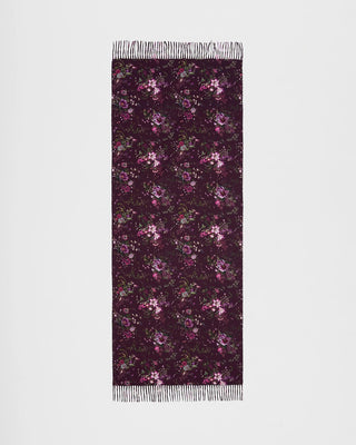 Fable England Floral Long Fringed Scarf Burgundy Eve - MMJs Fashion