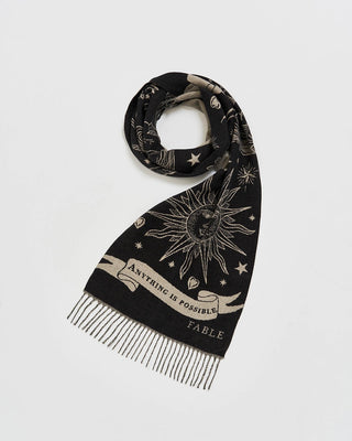 Fable England Jacquard Celestial Scarf Black Freya - MMJs Fashion