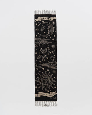 Fable England Jacquard Celestial Scarf Black Freya - MMJs Fashion