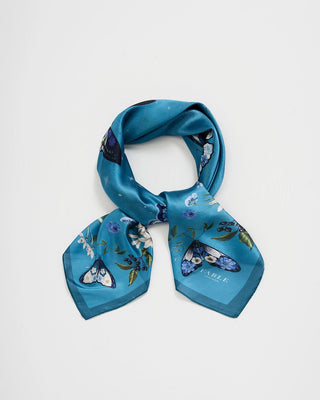 Fable England Midnight Garden Square Scarf Teal - MMJs Fashion