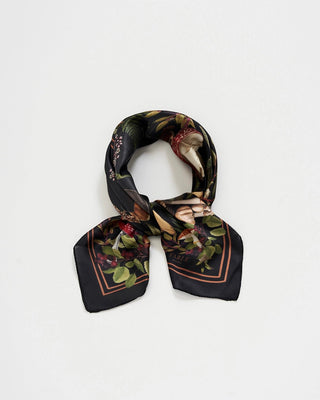 Fable England Mushroom Square Scarf Black Orla - MMJs Fashion
