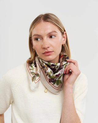 Fable England Mushroom Square Scarf Ivory Orla - MMJs Fashion