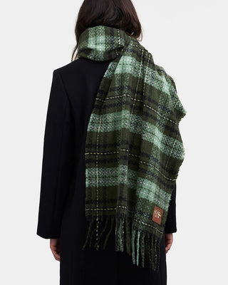 Fable England Plaid Boucle Scarf Green - MMJs Fashion