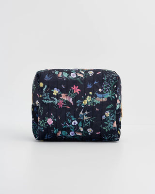 Fable England Running Bunny Large Quilted Makeup Bag Blue - MMJs Fashion