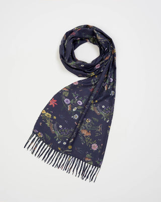 Fable England Running Bunny Toile Fringe Scarf Blue - MMJs Fashion