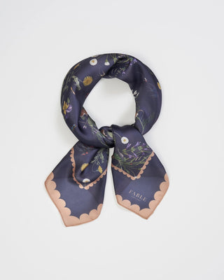 Fable England Running Bunny Toile Square Scarf Blue - MMJs Fashion