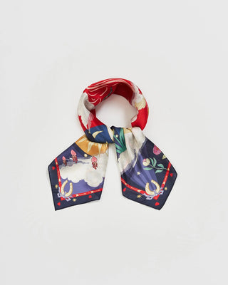 Fable England Square Story Scarf Navy Freya's Heart - MMJs Fashion