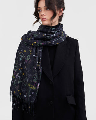 Fable England Wilderness Tassel Scarf Black - MMJs Fashion
