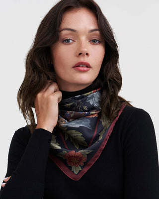 Fable England Winter Solstice Woodland Square Scarf Green - MMJs Fashion