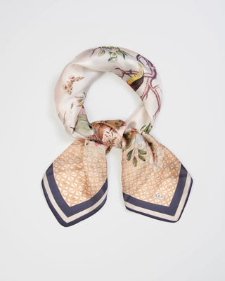 Fable England Wonderland Narrative Square Scarf Ivory - MMJs Fashion