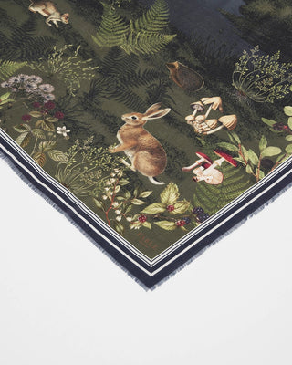 Fable England Woodland Meadow Rectangle Scarf Navy - MMJs Fashion