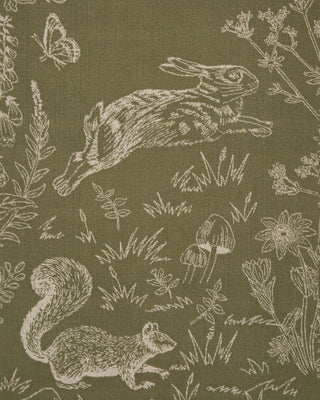 Fable England Woodland Scene & Check Rectangle Scarf Khaki - MMJs Fashion